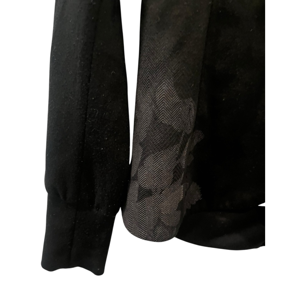 Desigual Floral Y2K Theme Black Blazer Women Size 40 Large Business Casual Lined - Picture 4 of 7